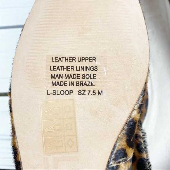 NEW LFL Leopard Animal Print Calf Hair Sloop Flats - Picture 7 of 9